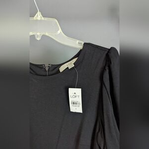 NWT LOFT Puff Sleeve Flounce Dress